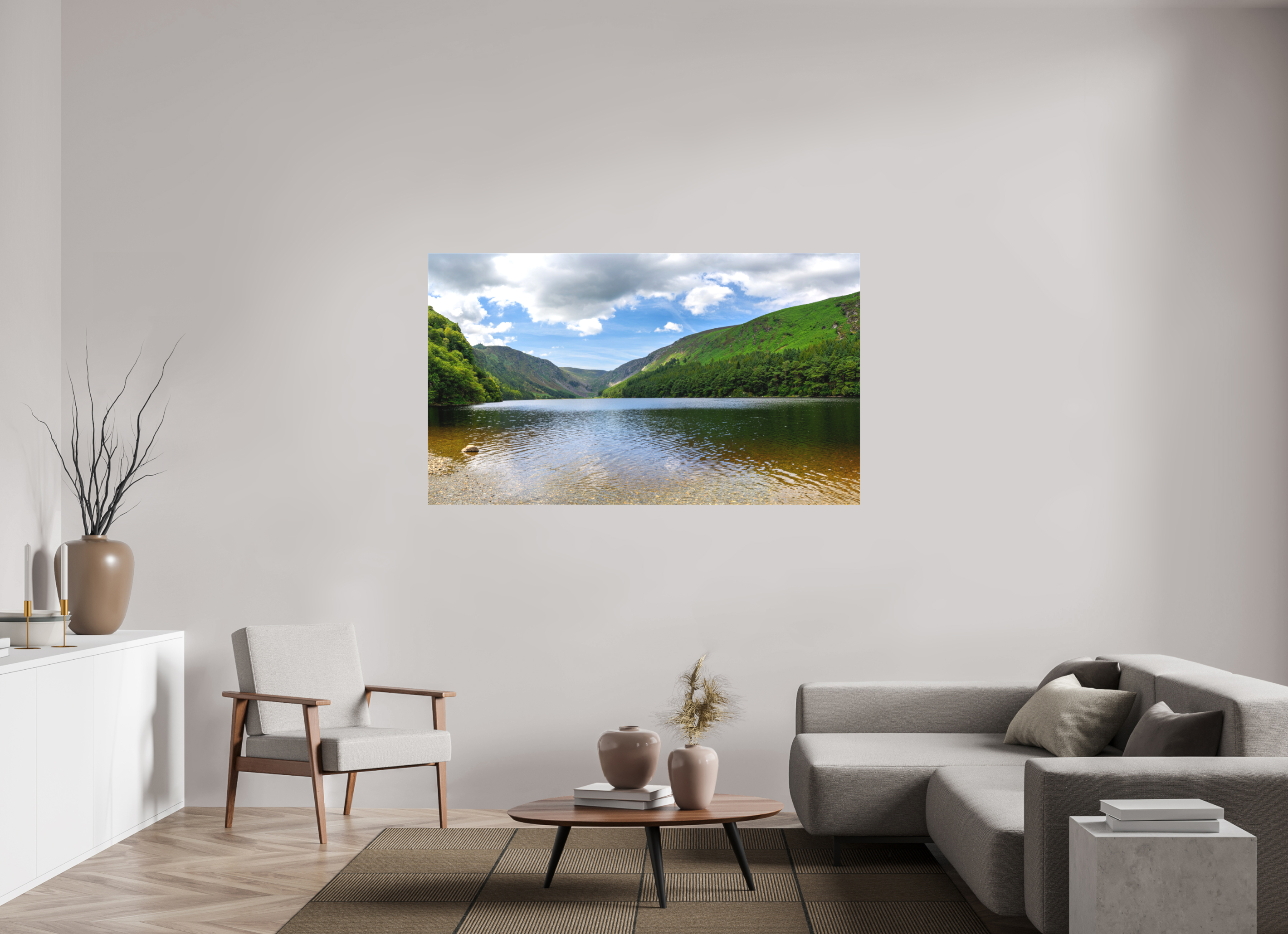 67.2 x 39″, Matte Canvas with wrapped edges - no frame Upper Lake at Glendalough on canvas