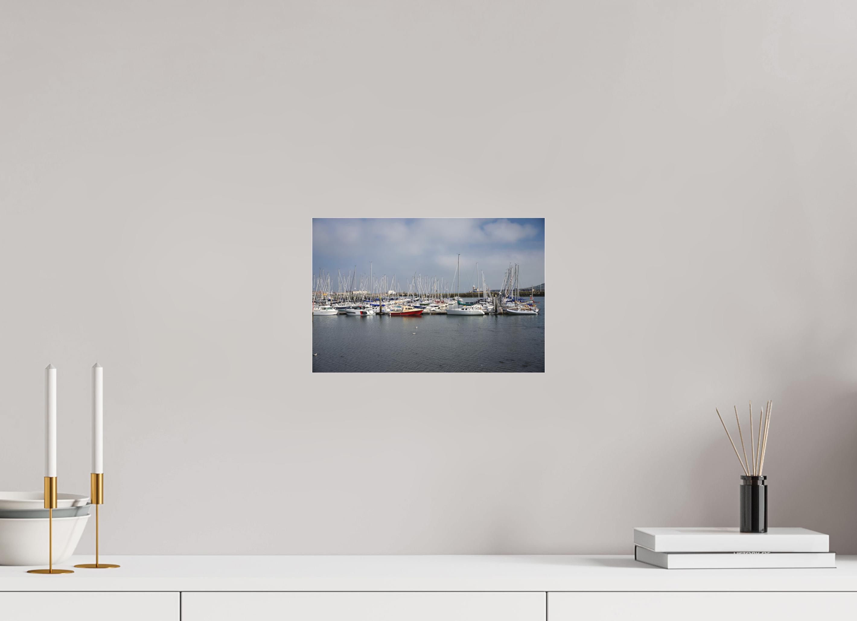 12 x 8″, Matte Acrylic Glass without frame Sailing vessels in Howth Harbour under acrylic glass