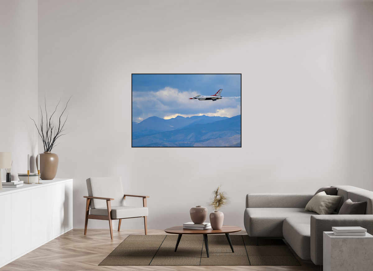 60 x 40″, Acrylic Glass Black matt .24" frame F16 Thunderbirds Photo 6 under acrylic glass with black frame