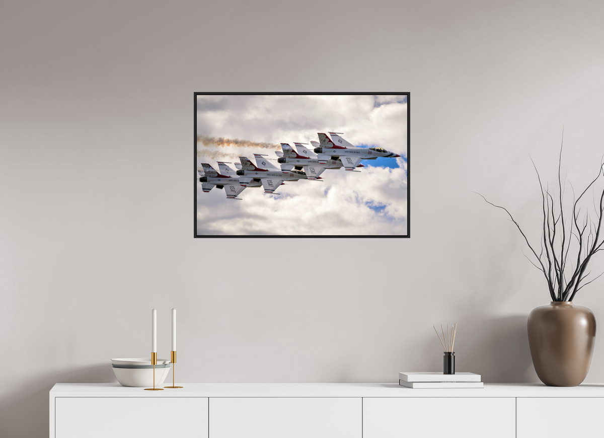 30 x 20″, Acrylic Glass Black matt .24" frame F16 Thunderbirds Photo 8 under acrylic glass with black frame