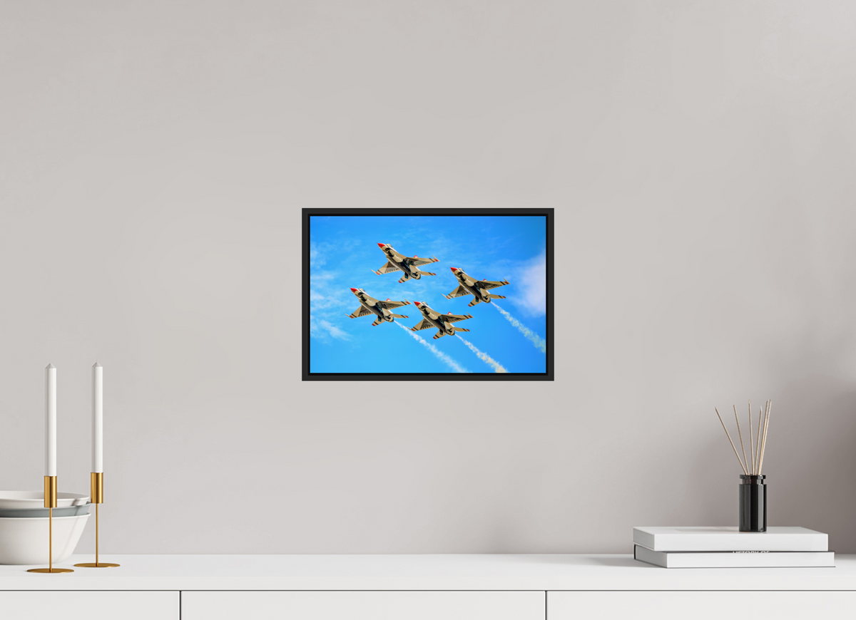 12 x 8″, Acrylic Glass Black matt .24" frame F16 Thunderbirds Photo 2 under acrylic glass with black frame