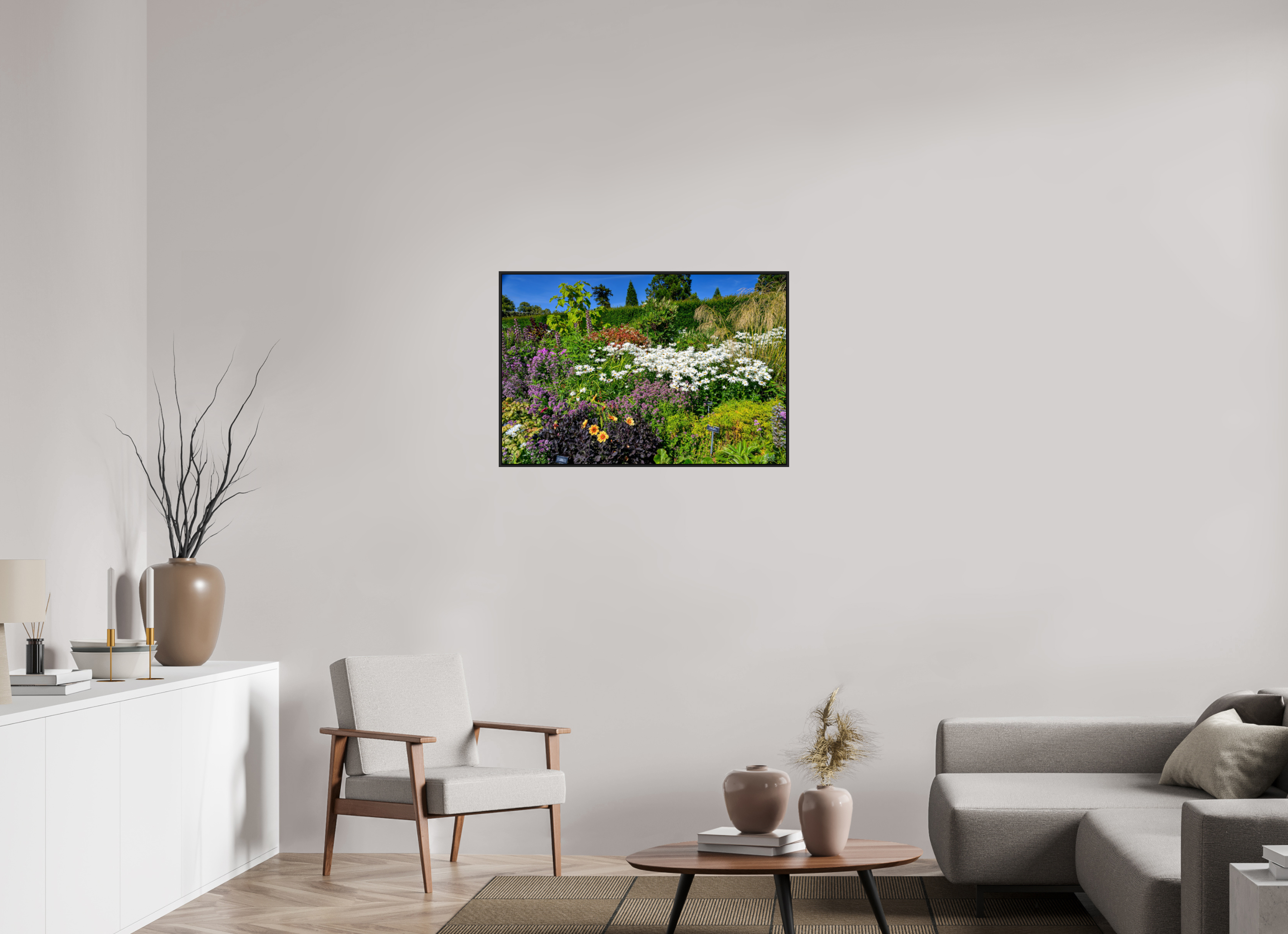 36 x 24″, Acrylic Glass Black matt .24" frame Powerscourt Gardens A under acrylic glass with black frame