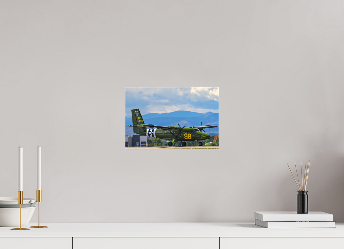 12 x 8″, Matte Acrylic Glass without frame 98 FTS "Stand In The Door" De Havilland Canada UV-18 Twin Otter under acrylic glass