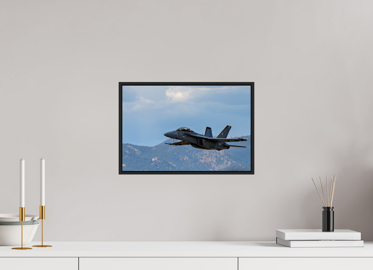 15 x 10″, Acrylic Glass Black matt .24" frame F18A Super Hornet Photo 2 under acrylic glass with black frame