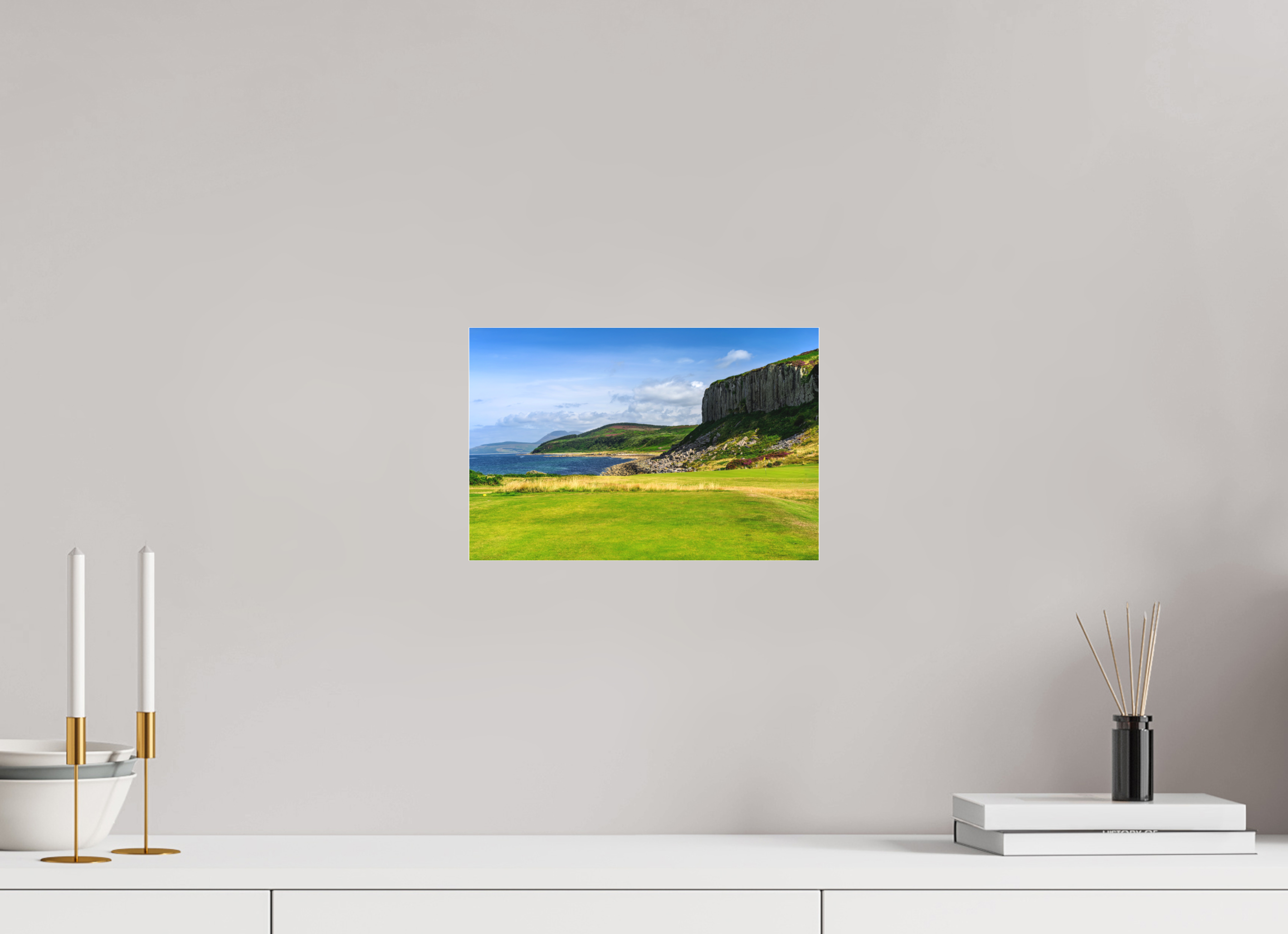 12 x 8″, Matte Acrylic Glass without frame Cliff view from the Shiskine golf course on Matte Acrylic Glass without frame