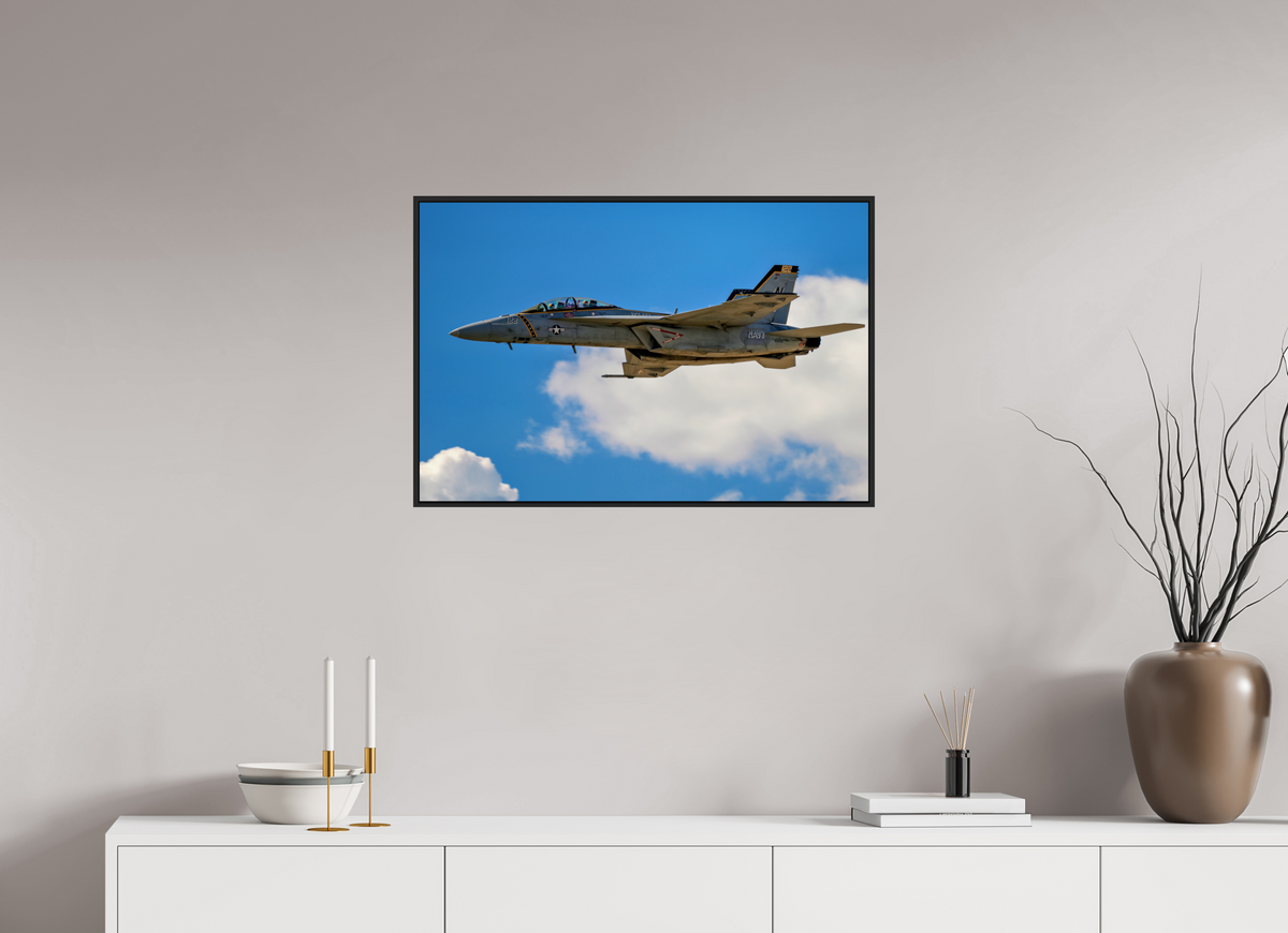 30 x 20″, Acrylic Glass Black matt .24" frame F18A Super Hornet Photo 3 under acrylic glass with black frame
