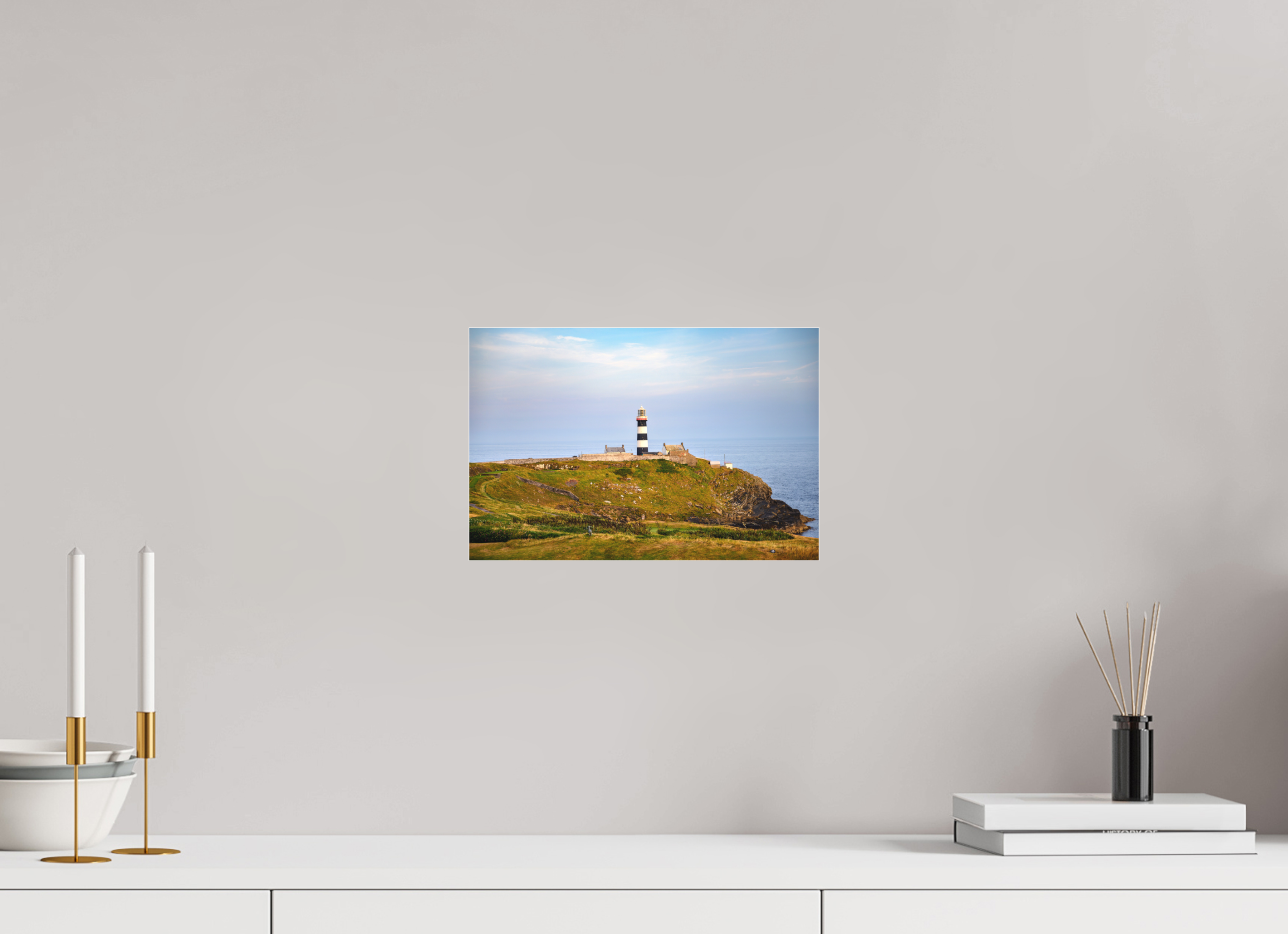 12 x 8″, Matte Acrylic Glass without frame Old Head Lighthouse at sunset on canvas