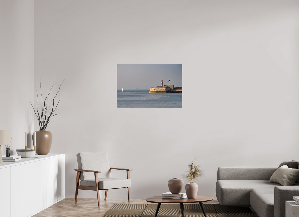 36 x 24″, Matte Acrylic Glass without frame Dun Laoghaire Lighthouse at sunset under acrylic glass