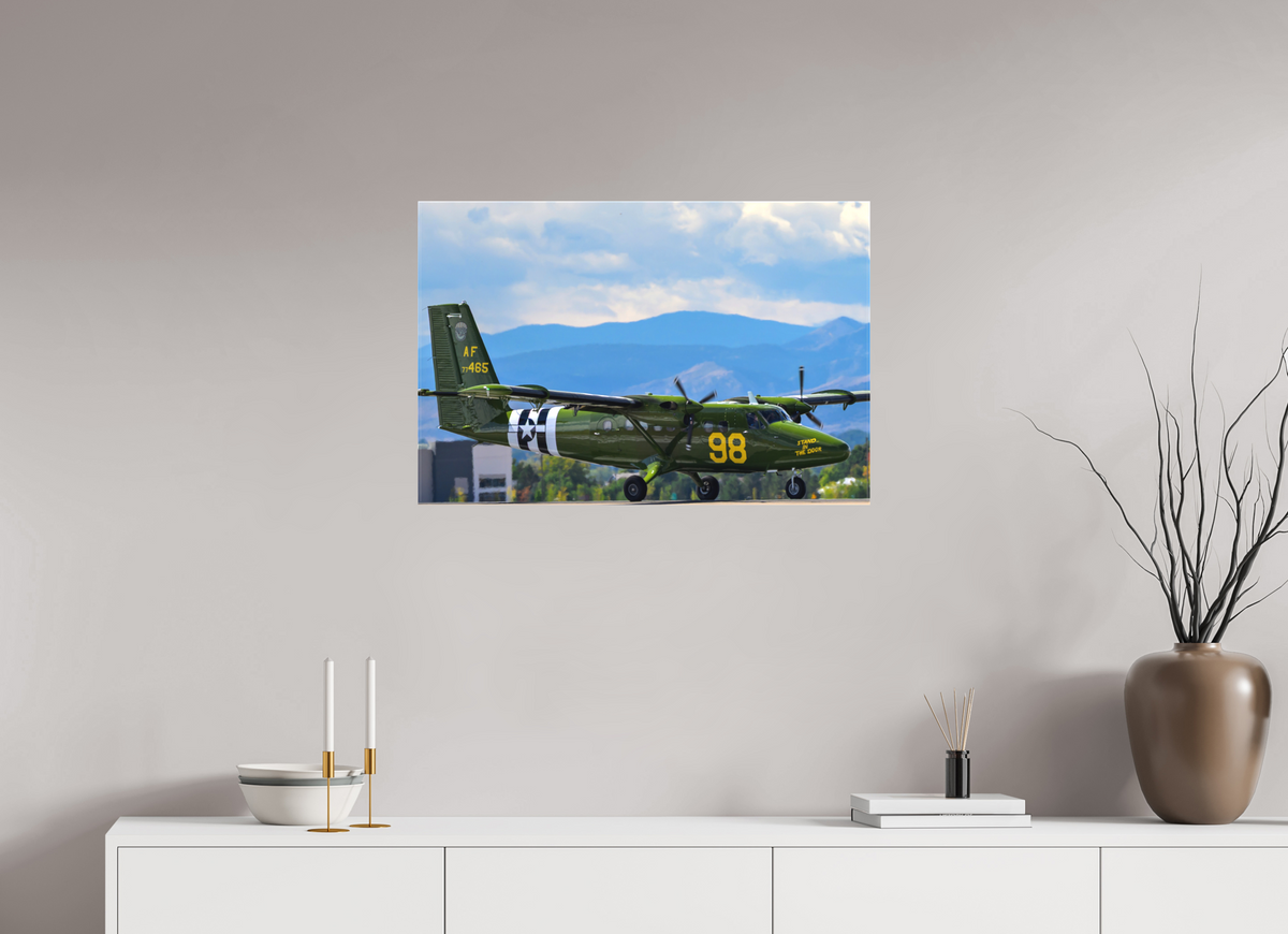 30 x 20″, Matte Canvas with wrapped edges - no frame 98 FTS "Stand In The Door" De Havilland Canada UV-18 Twin Otter