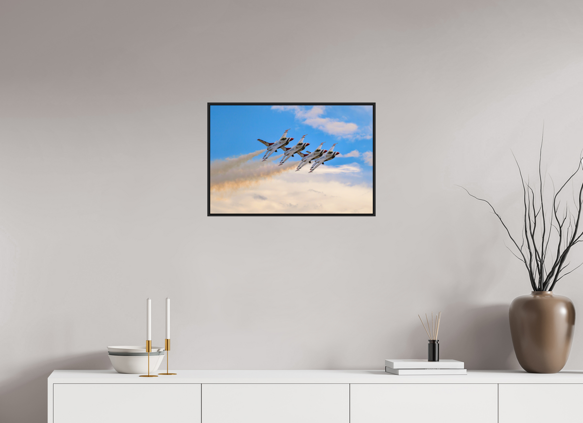 24 x 16″, Acrylic Glass Black matt .24" frame F16 Thunderbirds Photo 3 under acrylic glass with black frame