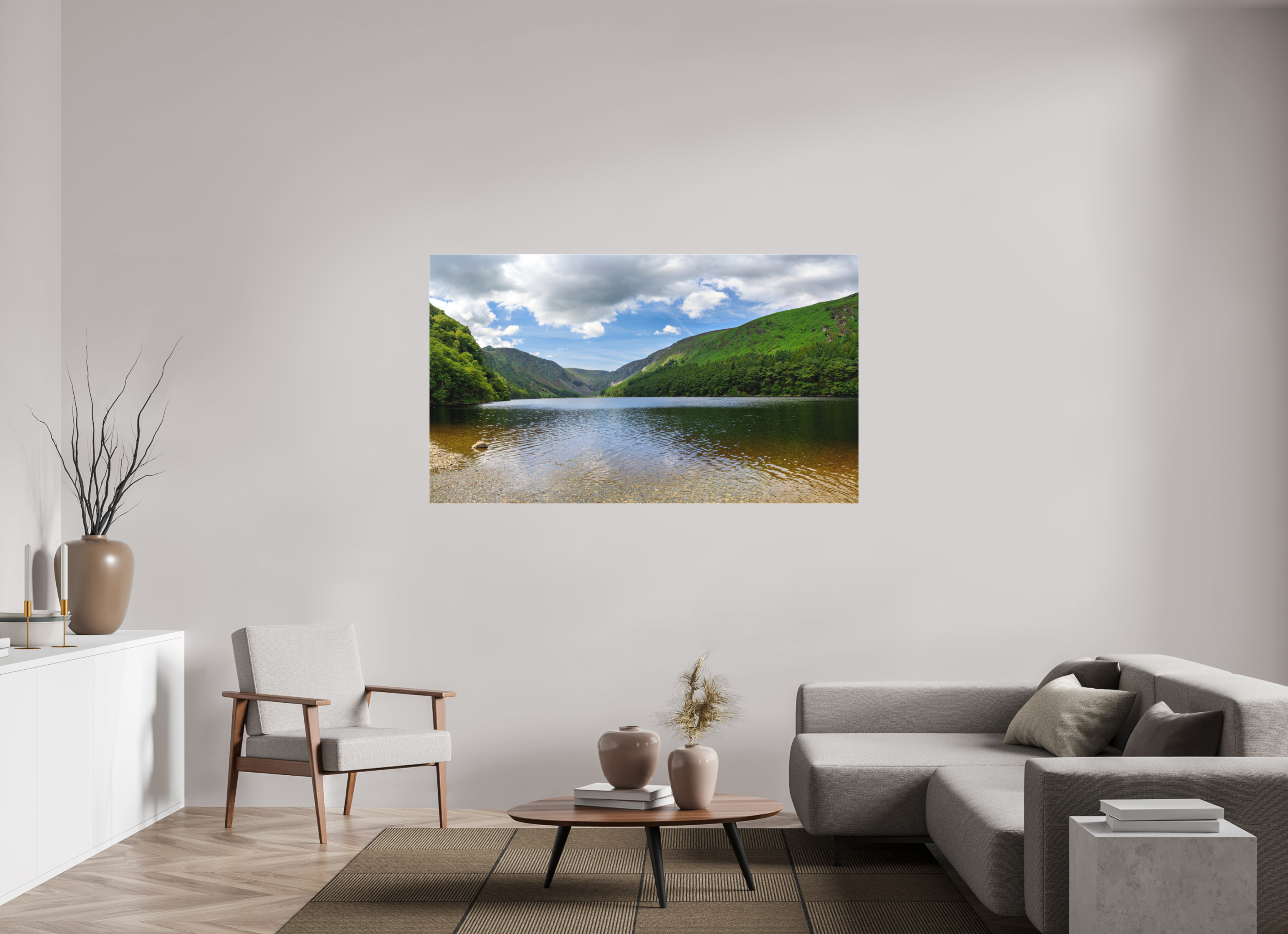 67.2 x 39″, Matte Acrylic Glass without frame Upper Lake at Glendalough under acrylic glass