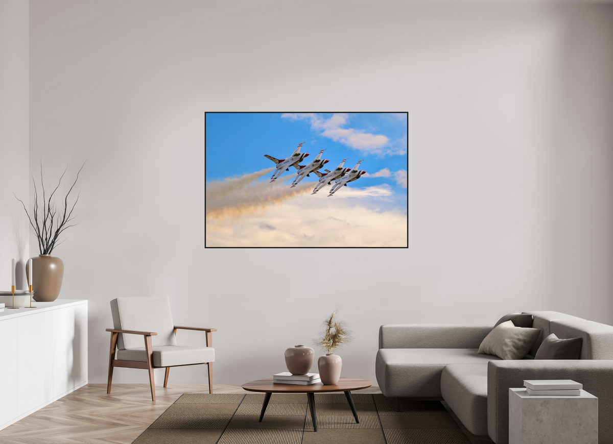66 x 44″, Acrylic Glass Black matt .24" frame F16 Thunderbirds Photo 3 under acrylic glass with black frame