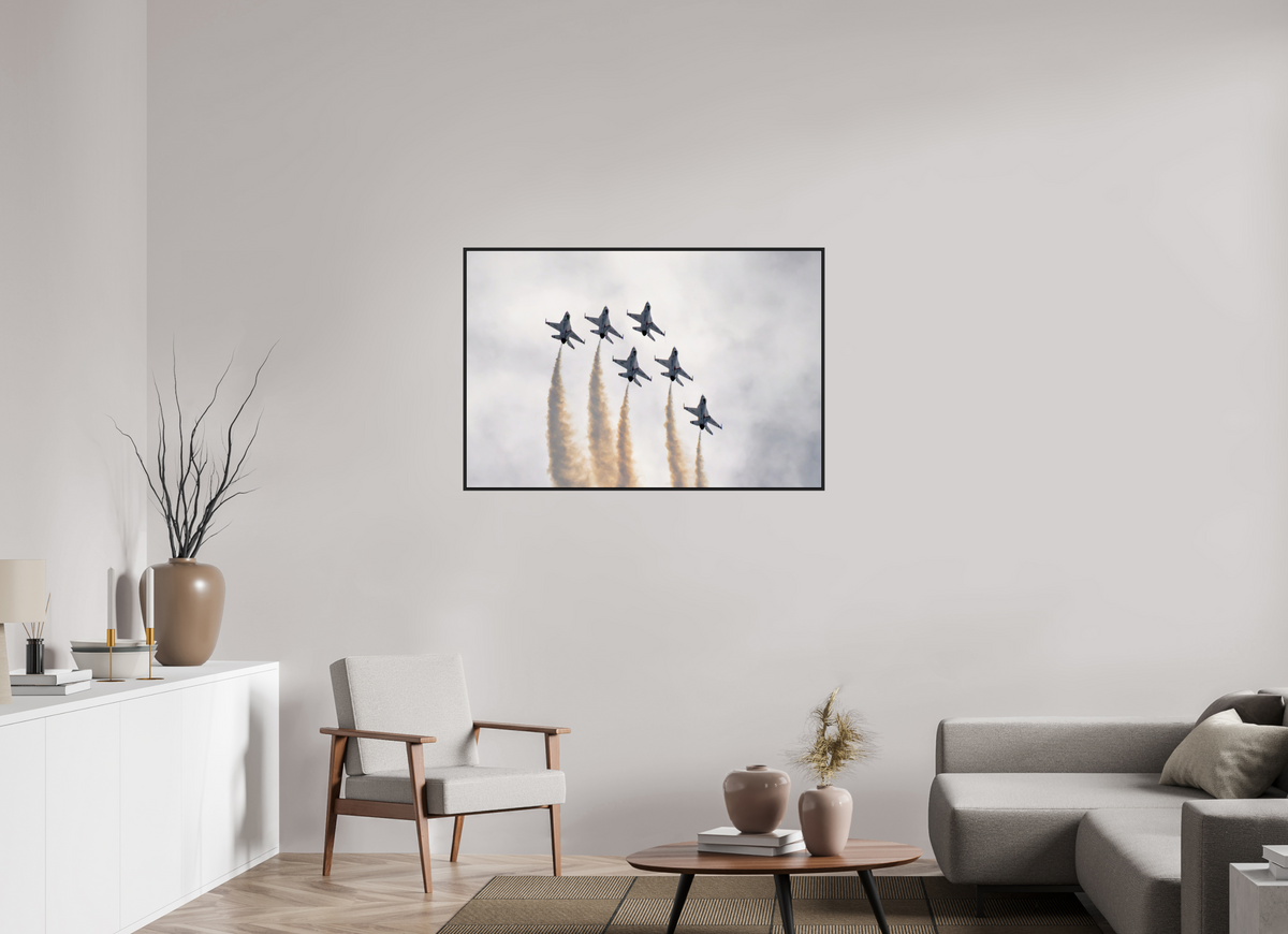 45 x 30″, Acrylic Glass Black matt .24" frame F16 Thunderbirds Photo 9 under acrylic glass with black frame