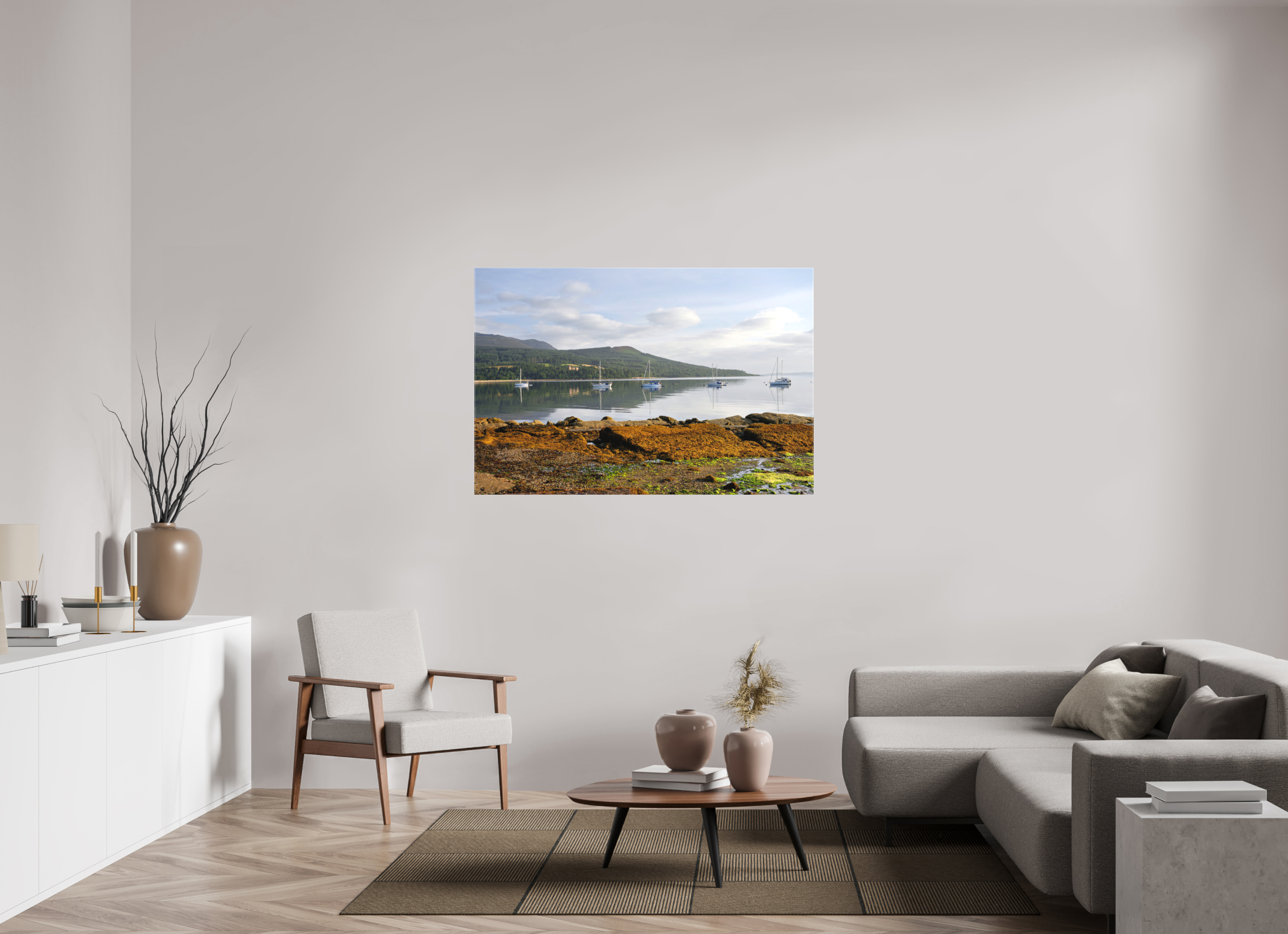54 x 36″, Matte Canvas with wrapped edges - no frame Brodick Bay at sunrise on canvas