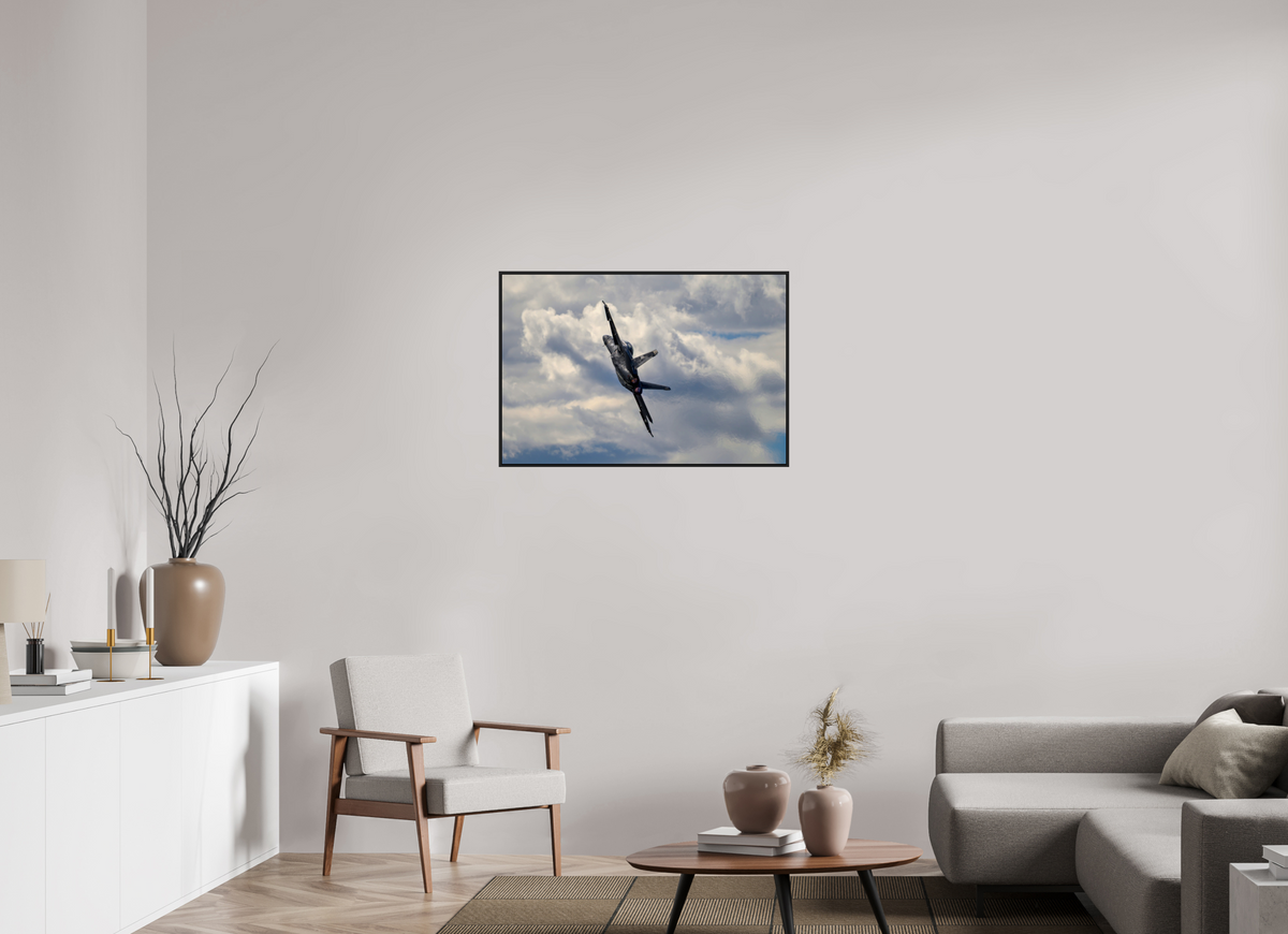 36 x 24″, Acrylic Glass Black matt .24" frame F18A Super Hornet under acrylic glass with black frame