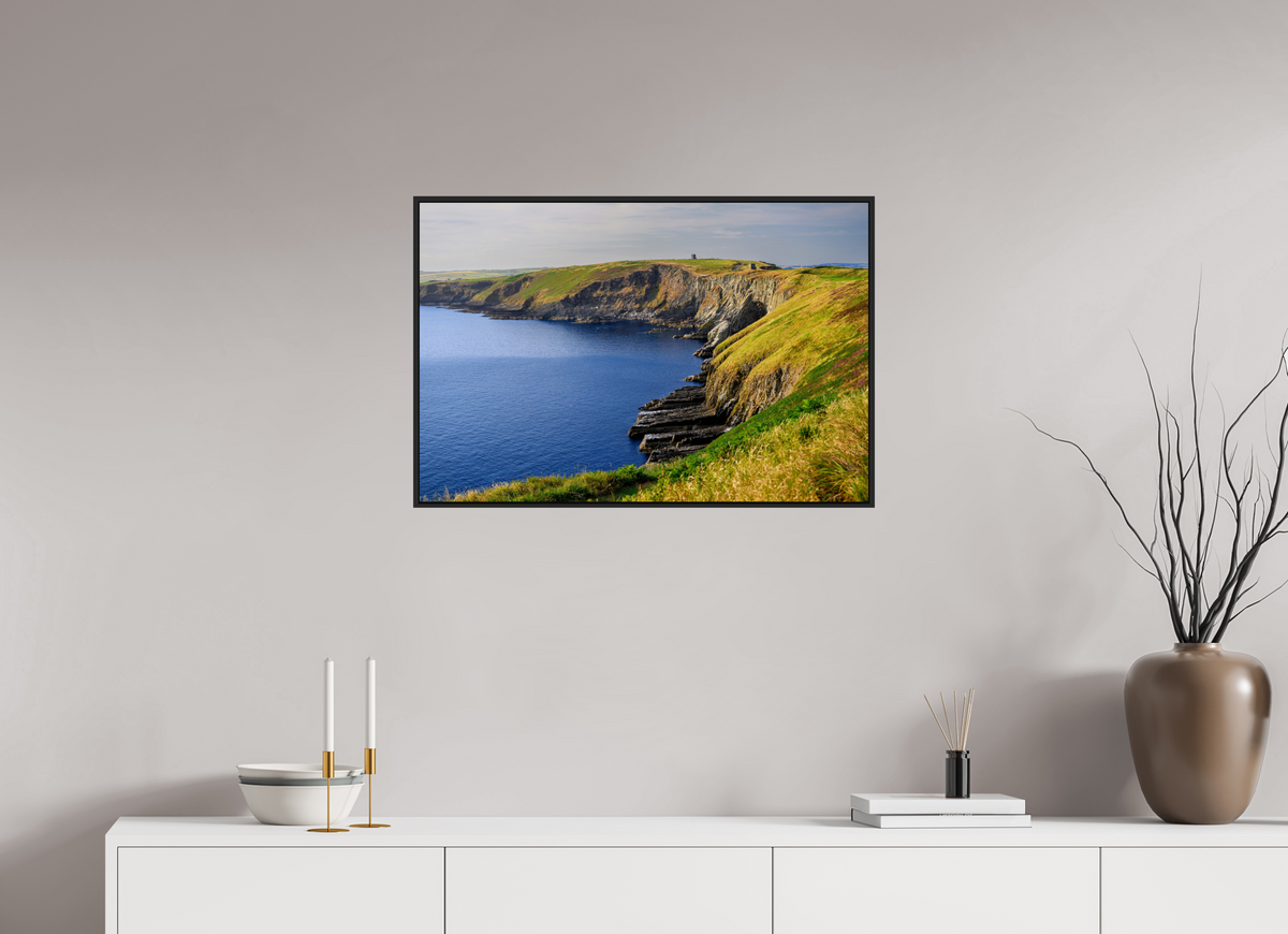 30 x 20″, Acrylic Glass Black matt .24" frame Holeopen Bay West near Old Head Golf Links under acrylic glass with black frame