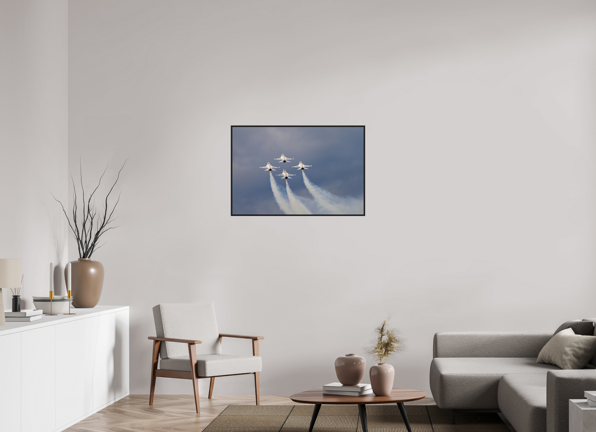 36 x 24″, Acrylic Glass Black matt .24" frame F16 Thunderbirds Photo 11 under acrylic glass with black frame