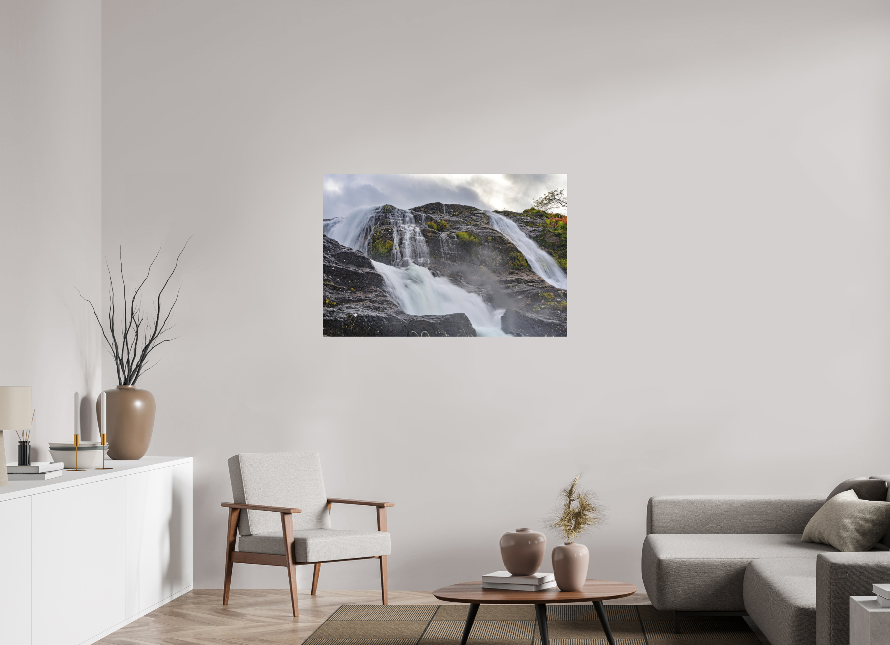 45 x 30″, Matte Acrylic Glass without frame Glencoe Waterfall on Matte Acrylic Glass without frame