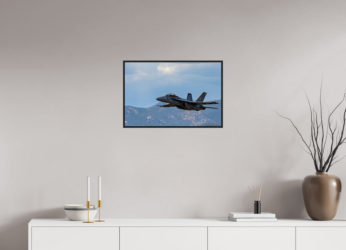 24 x 16″, Acrylic Glass Black matt .24" frame F18A Super Hornet Photo 2 under acrylic glass with black frame