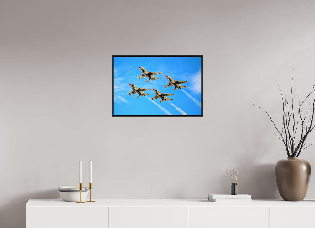 24 x 16″, Acrylic Glass Black matt .24" frame F16 Thunderbirds Photo 2 under acrylic glass with black frame