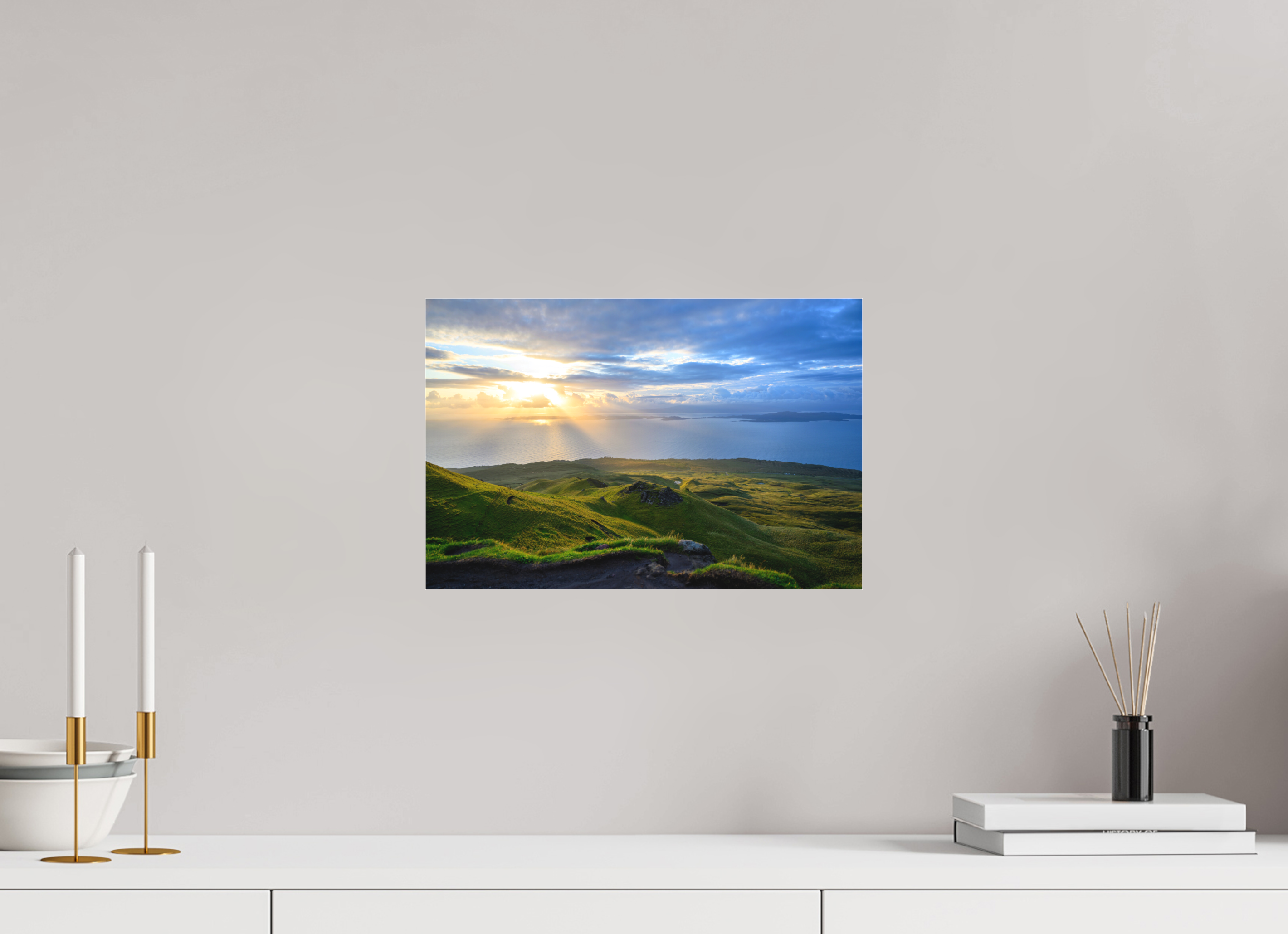 15 x 10″, Matte Acrylic Glass without frame Sunrise over the Sound of Raasay on Matte Acrylic Glass without frame