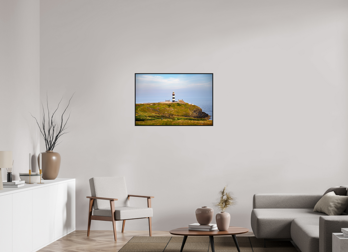 36 x 24″, Acrylic Glass Black matt .24" frame Old Head Lighthouse at sunset under acrylic glass with black frame