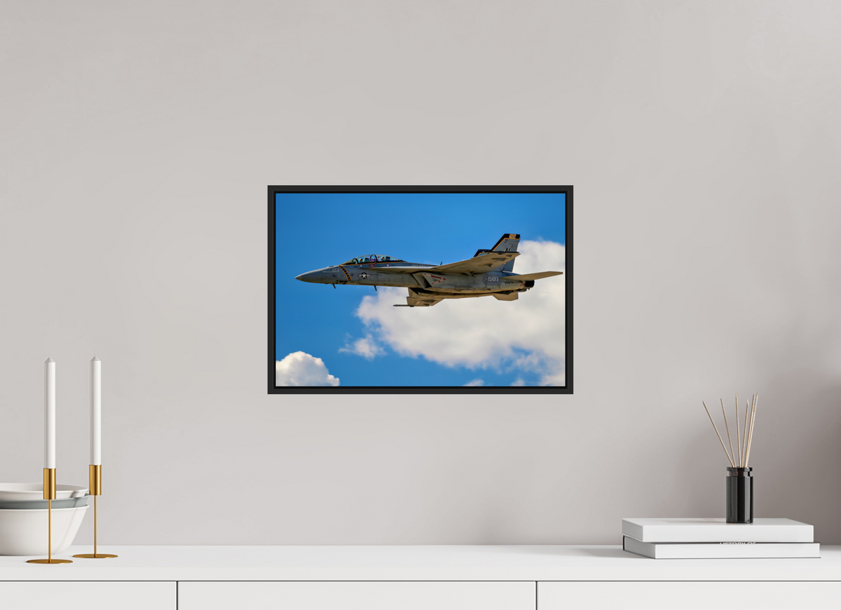 15 x 10″, Acrylic Glass Black matt .24" frame F18A Super Hornet Photo 3 under acrylic glass with black frame