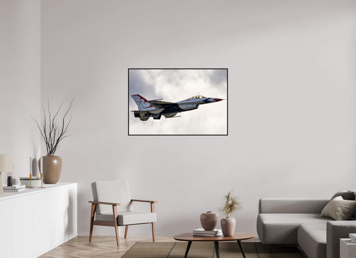 45 x 30″, Acrylic Glass Black matt .24" frame F16 Thunderbirds Photo 7 under acrylic glass with black frame