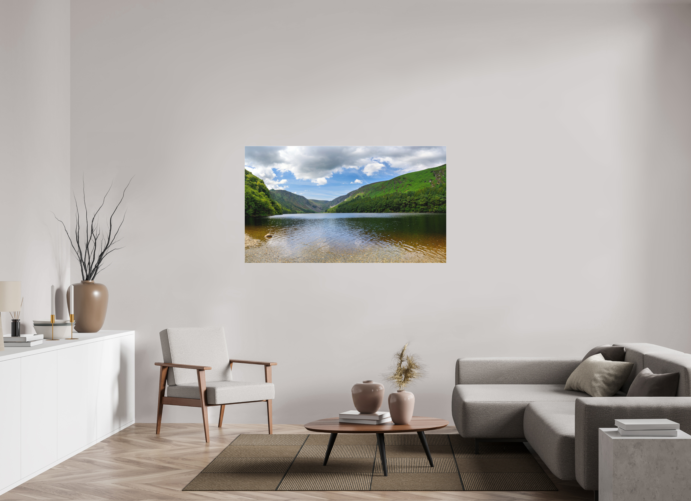 60.3 x 35″, Matte Acrylic Glass without frame Upper Lake at Glendalough under acrylic glass