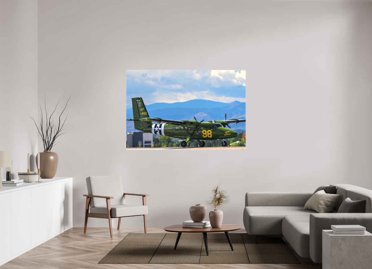 66 x 44″, Matte Canvas with wrapped edges - no frame 98 FTS "Stand In The Door" De Havilland Canada UV-18 Twin Otter