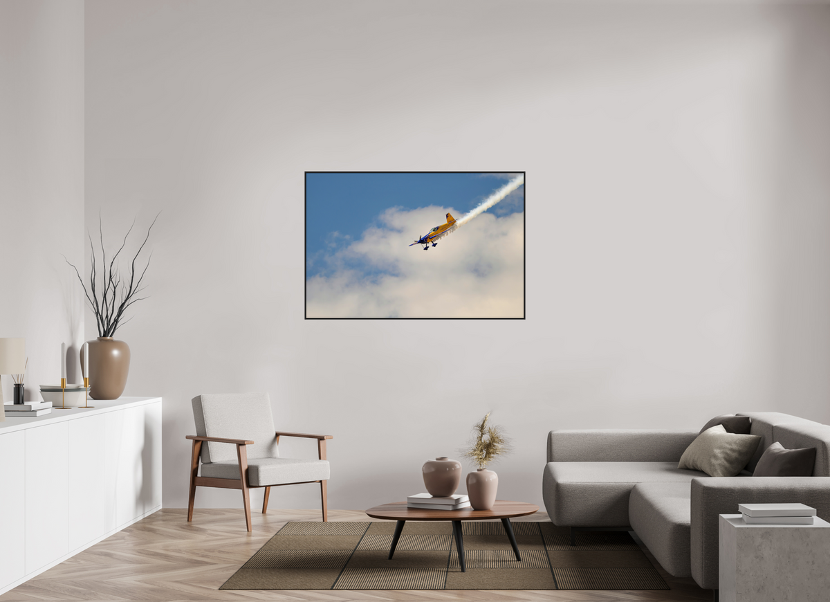 54 x 36″, Acrylic Glass Black matt .24" frame Bob Freeman in his "Extra 330S" under acrylic glass with black frame