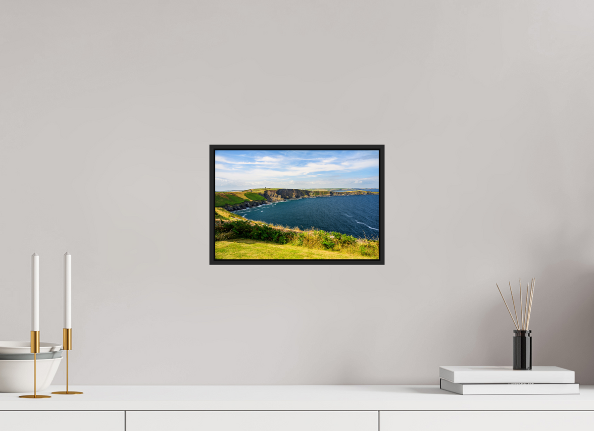 12 x 8″, Acrylic Glass Black matt .24" frame Holeopen Bay East under acrylic glass in black frame