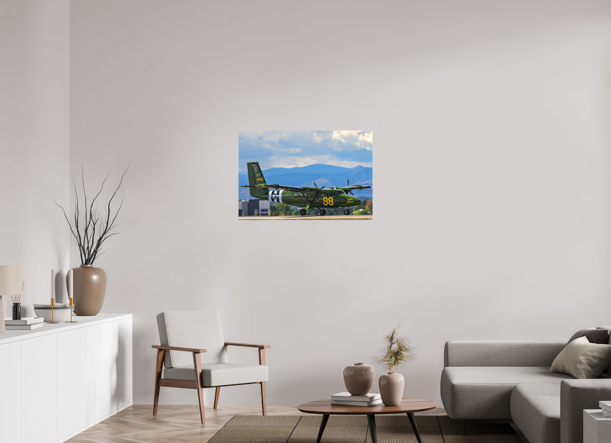 36 x 24″, Matte Acrylic Glass without frame 98 FTS "Stand In The Door" De Havilland Canada UV-18 Twin Otter under acrylic glass