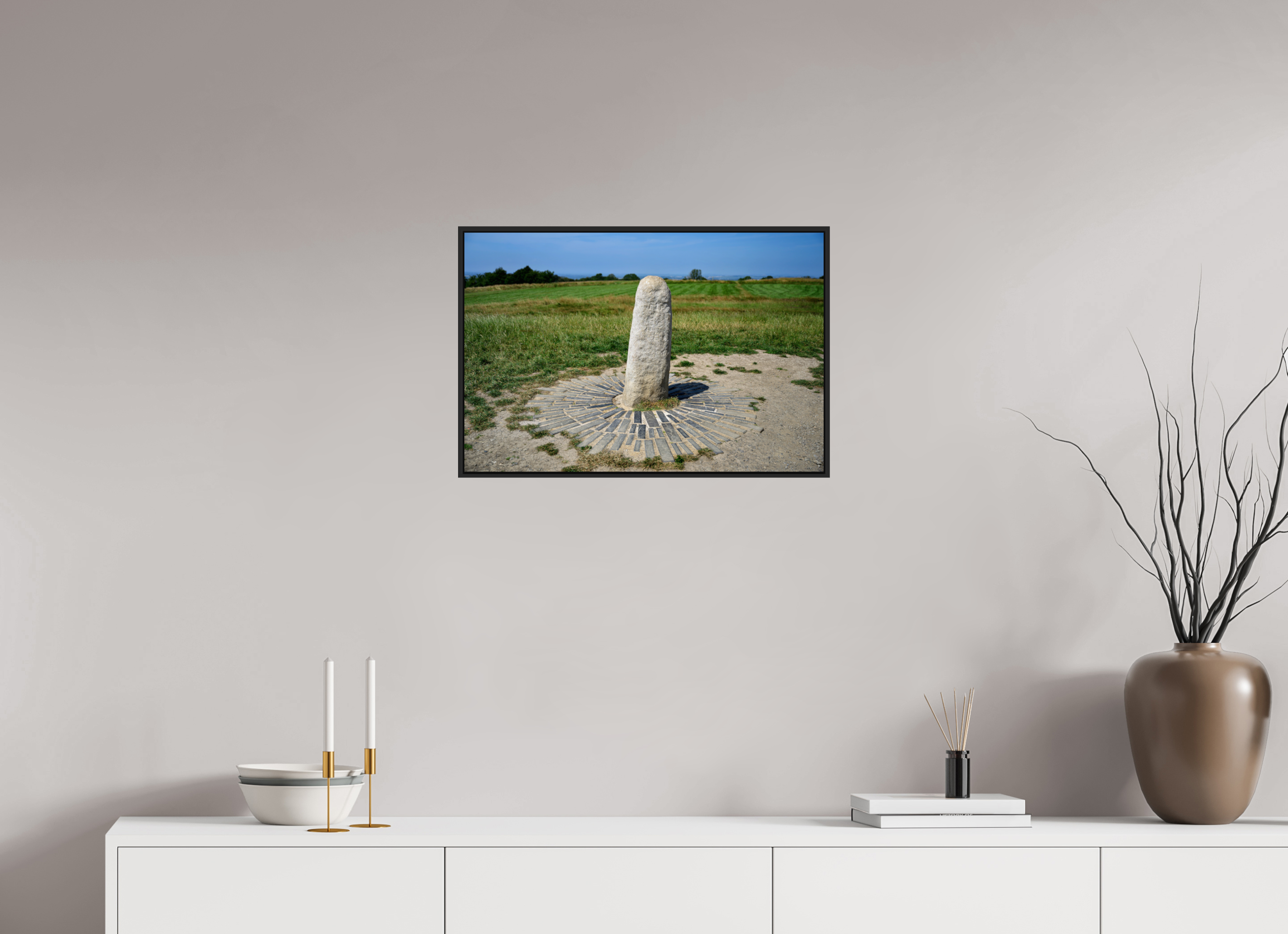 24 x 16″, Acrylic Glass Black matt .24" frame The Lia Fáil at the Hill Of Tara under acrylic glass with black frame