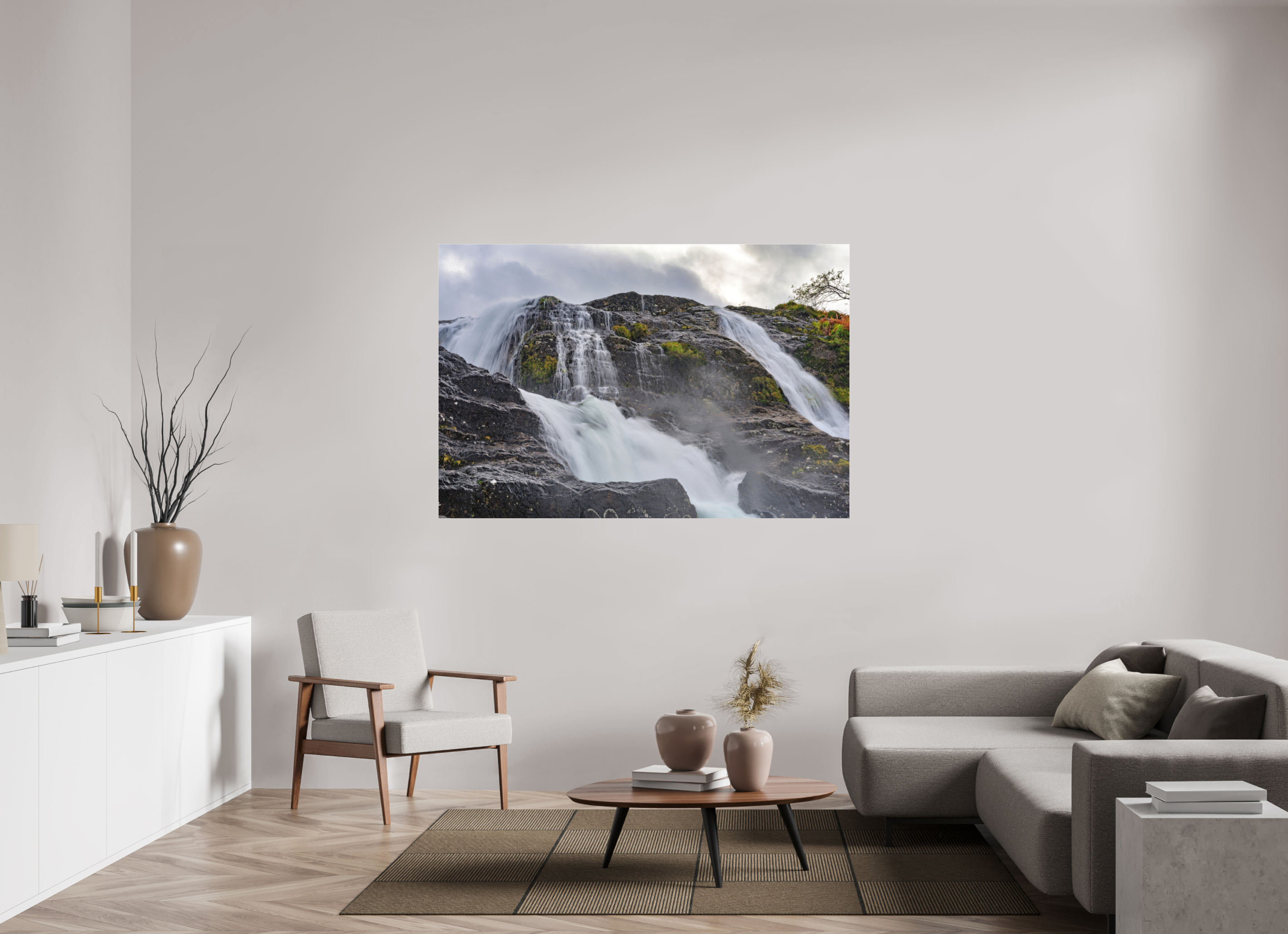 66 x 44″, Matte Acrylic Glass without frame Glencoe Waterfall on Matte Acrylic Glass without frame