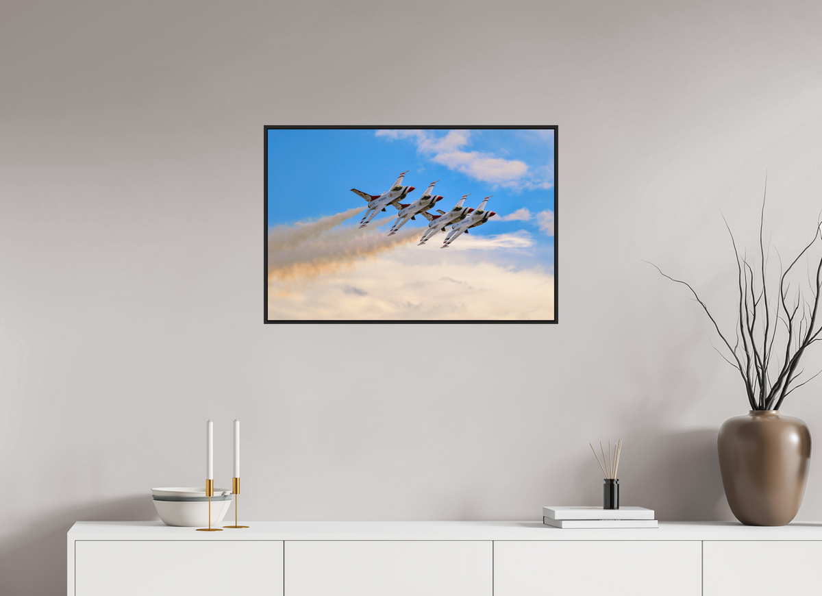 30 x 20″, Acrylic Glass Black matt .24" frame F16 Thunderbirds Photo 3 under acrylic glass with black frame