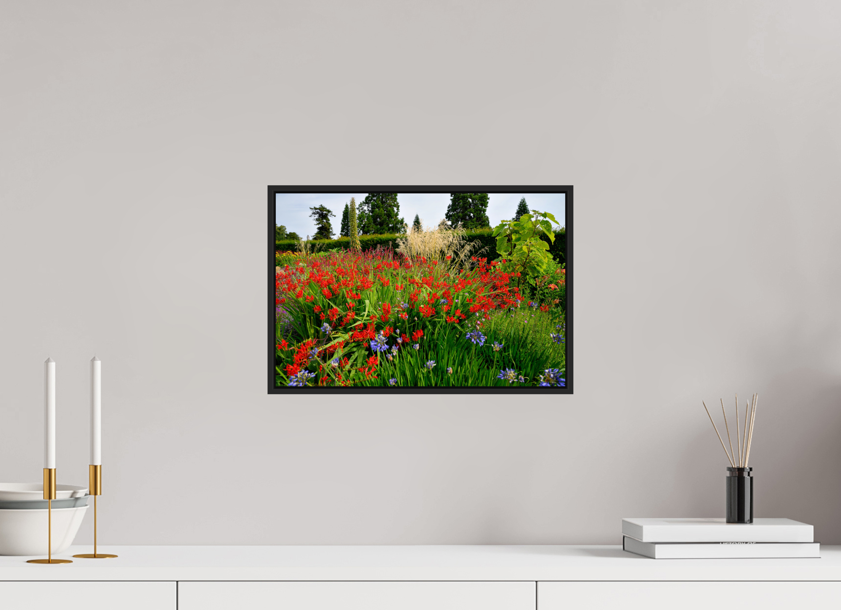 15 x 10″, Acrylic Glass Black matt .24" frame Powerscourt Gardens B under acrylic glass with black frame