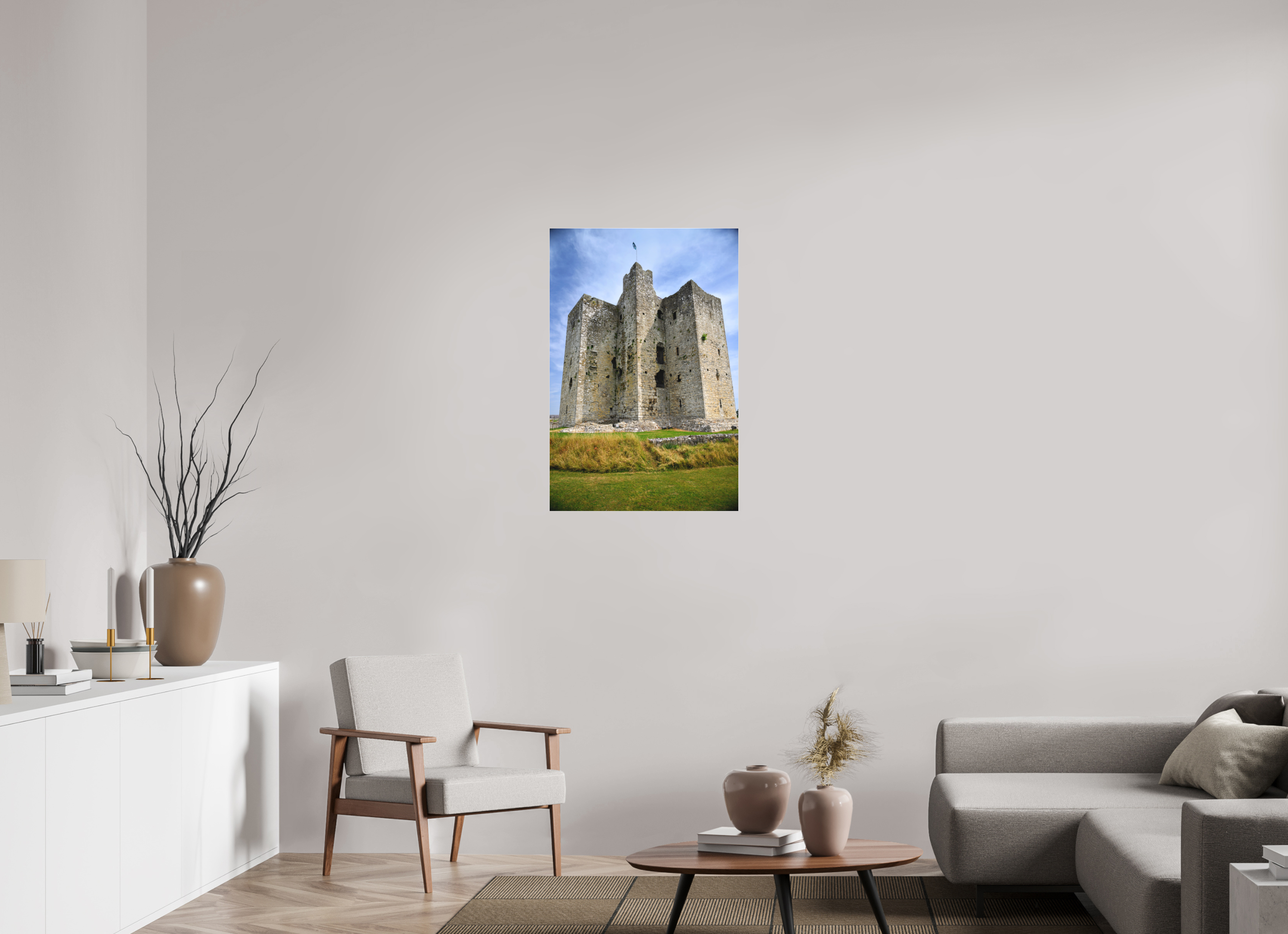 24 x 36″, Matte Acrylic Glass without frame Trim Castle under acrylic glass