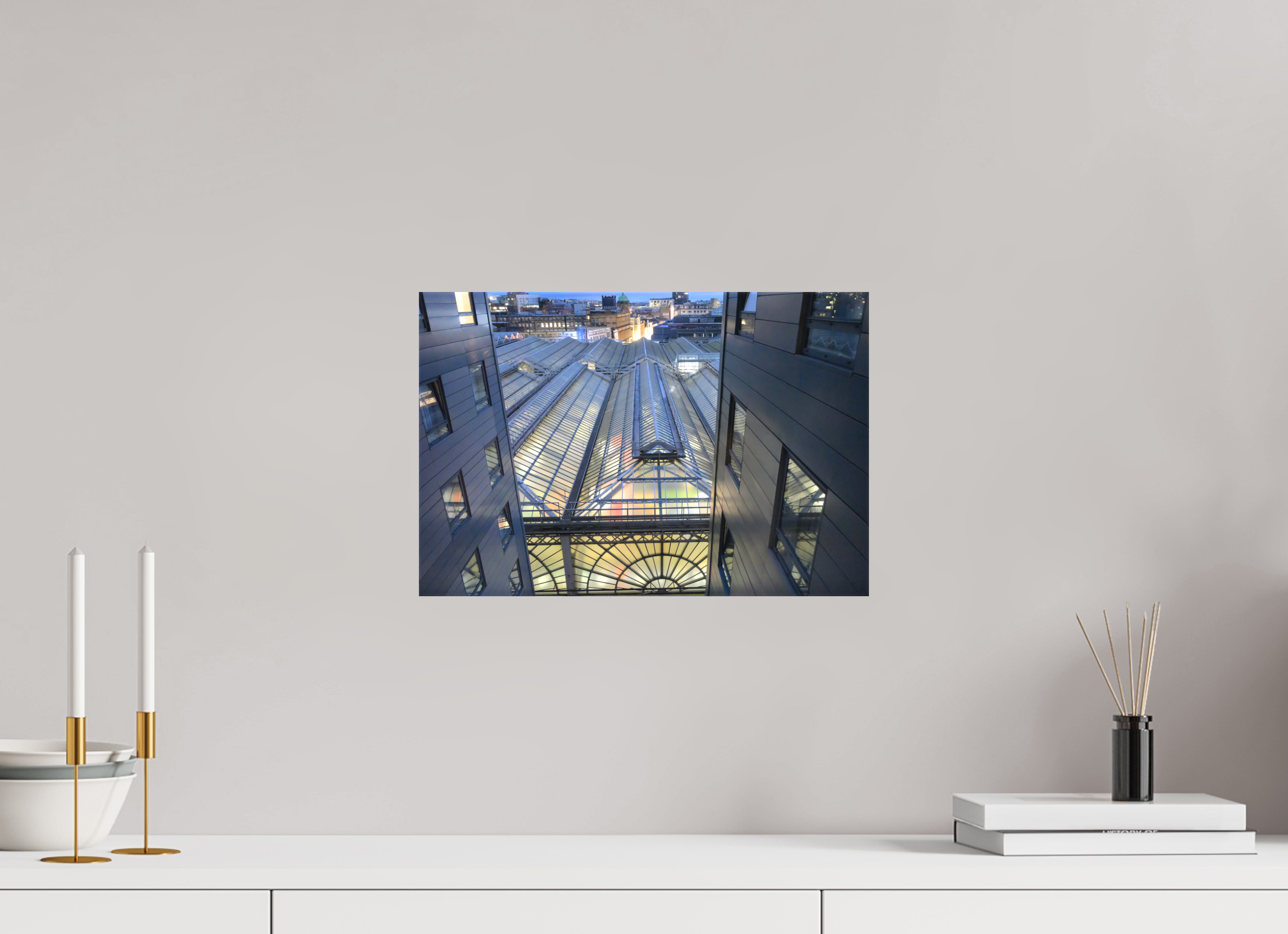 15 x 10″, Matte Canvas with wrapped edges - no frame Glasgow Central Railway Station at dawn on canvas