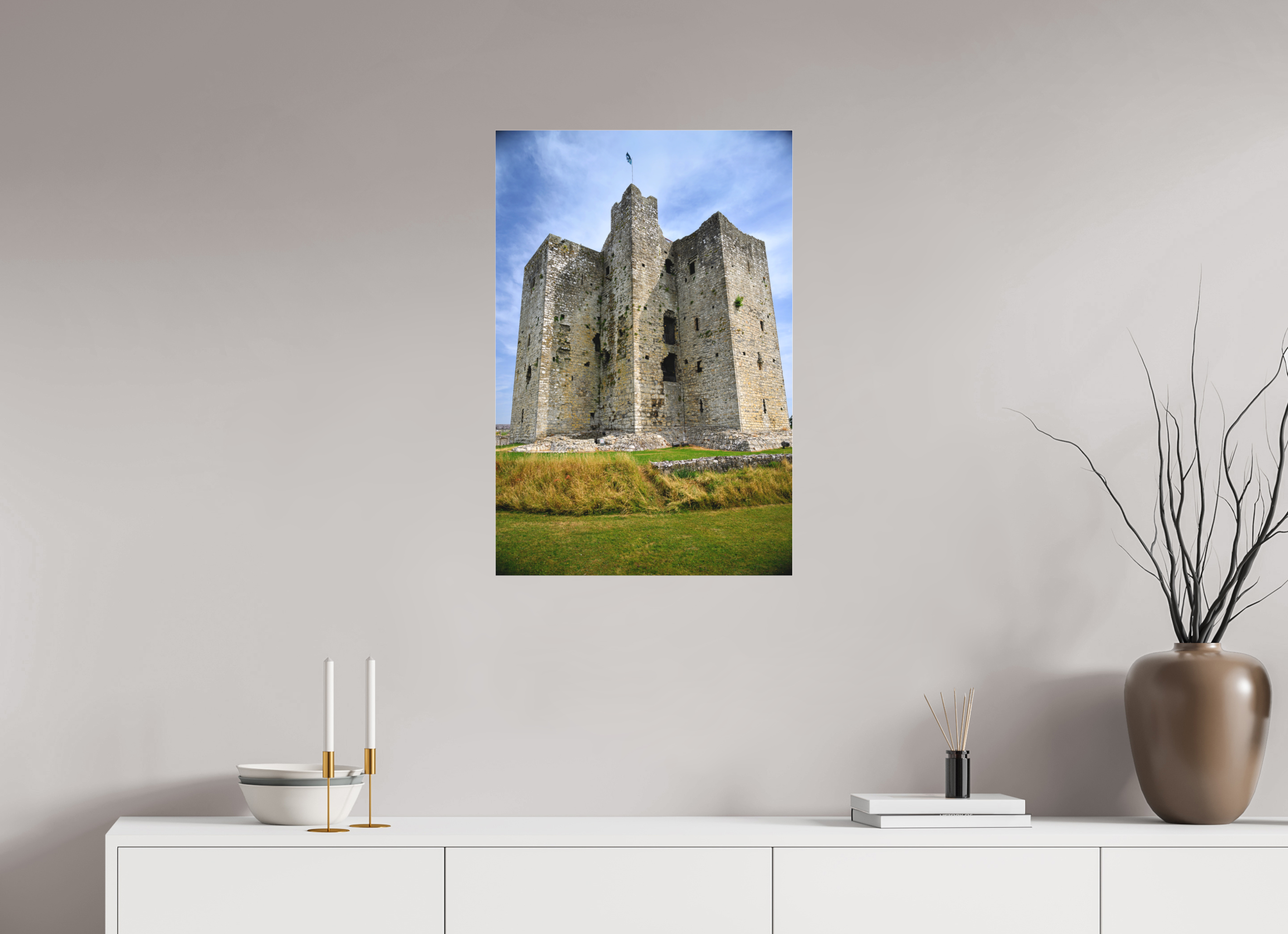 20 x 30″, Matte Acrylic Glass without frame Trim Castle under acrylic glass