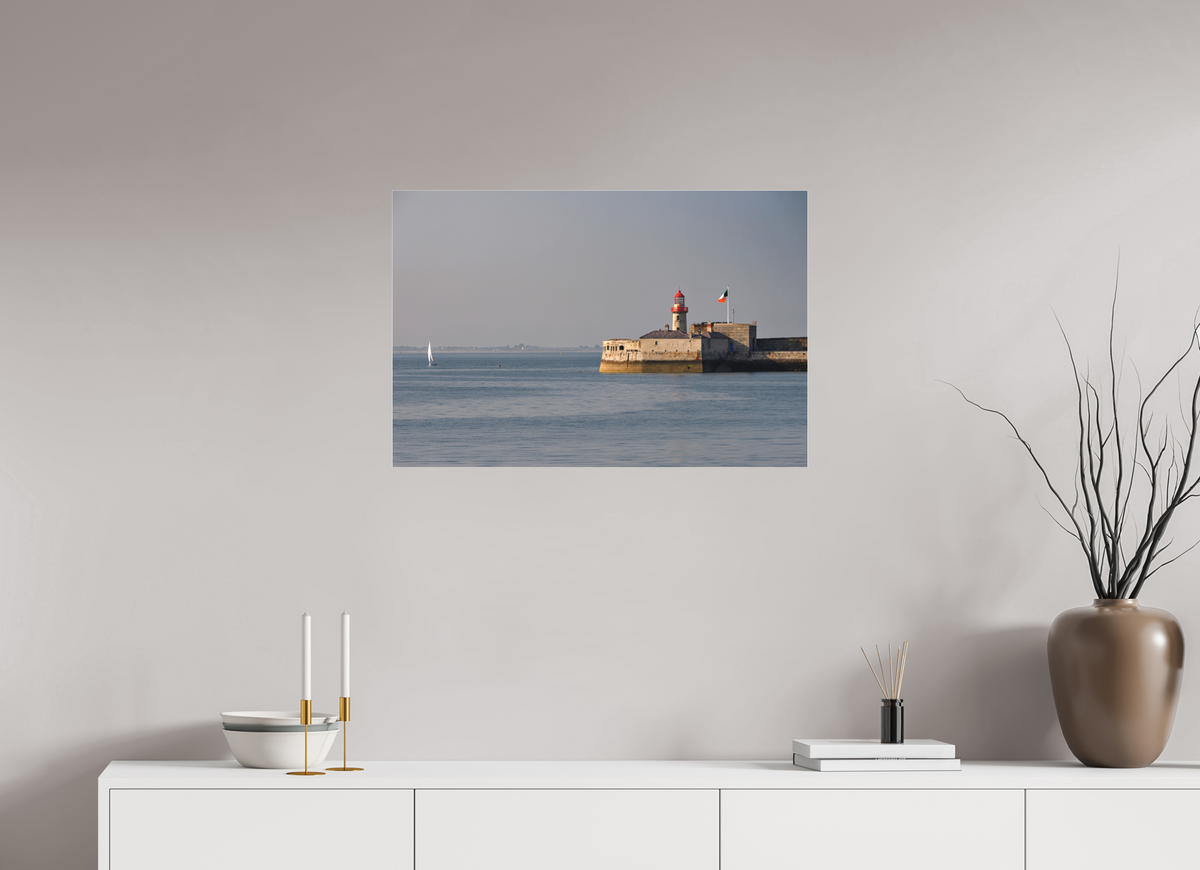 30 x 20″, Matte Acrylic Glass without frame Dun Laoghaire Lighthouse at sunset under acrylic glass