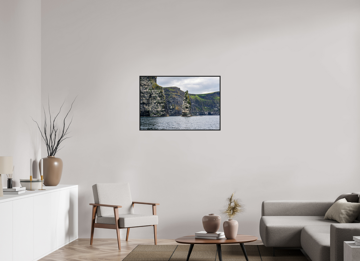 36 x 24″, Acrylic Glass Black matt .24" frame Cliffs of Mohre under acrylic glass with black frame