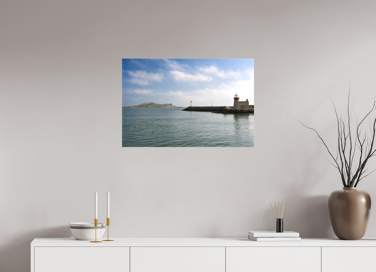 30 x 20″, Matte Canvas with wrapped edges - no frame Howth Harbour and Lighthouse on canvas