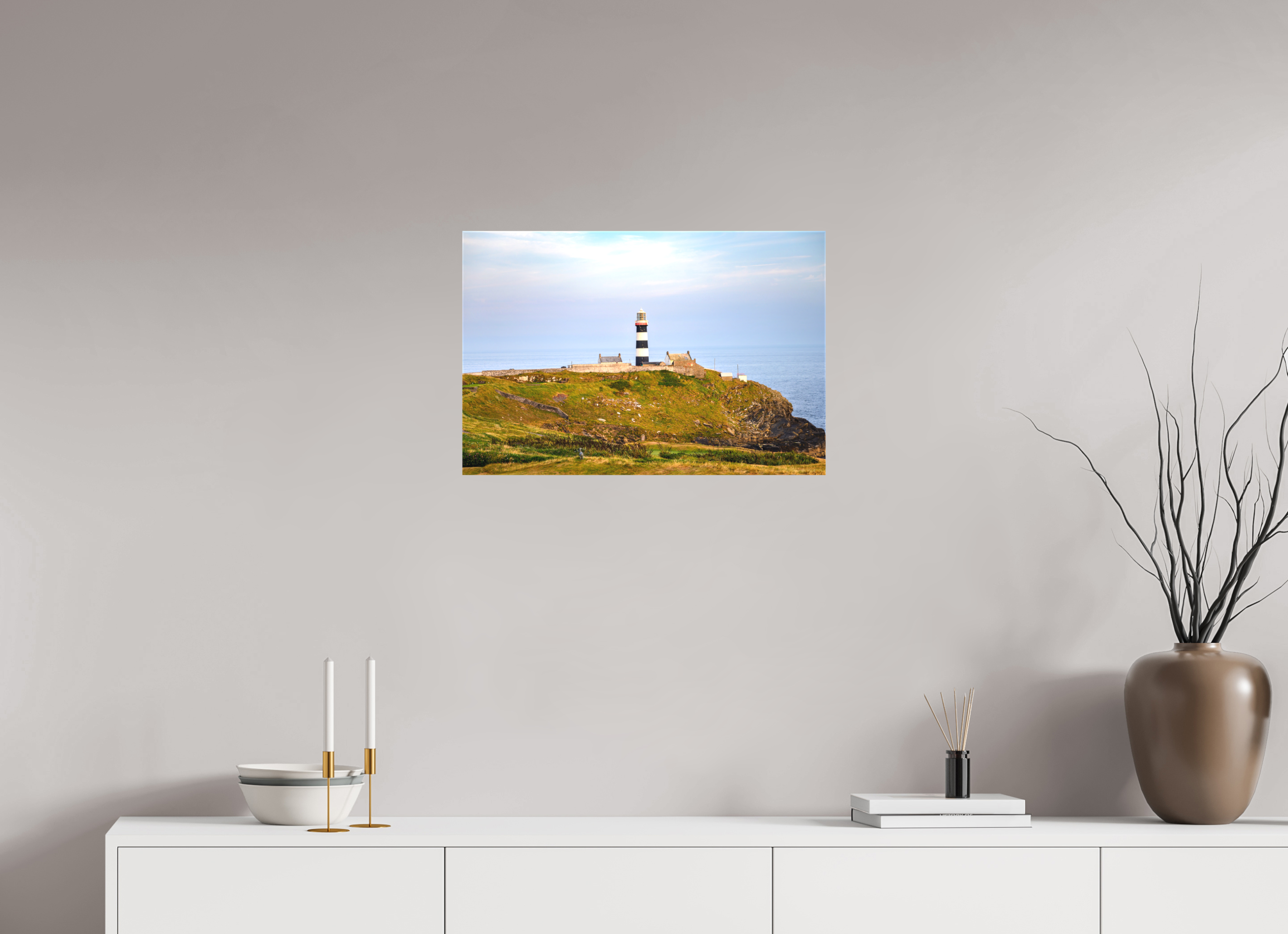 24 x 16″, Matte Canvas with wrapped edges - no frame Old Head Lighthouse at sunset on canvas
