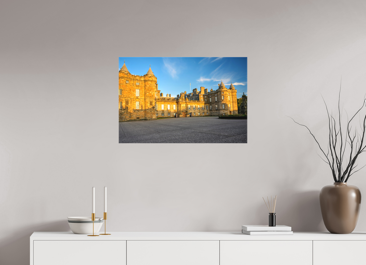 30 x 20″, Matte Canvas with wrapped edges - no frame Holyrood Palace at sunset on canvas