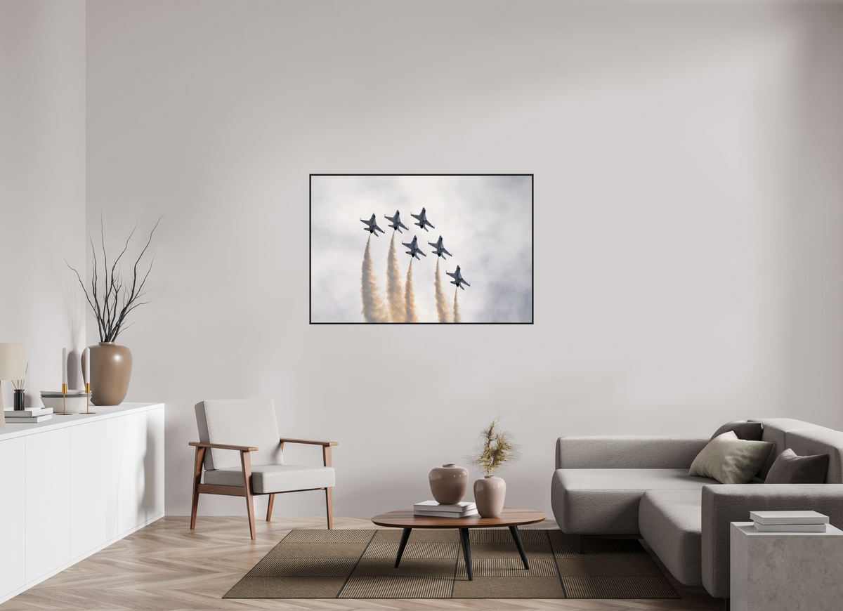 54 x 36″, Acrylic Glass Black matt .24" frame F16 Thunderbirds Photo 9 under acrylic glass with black frame