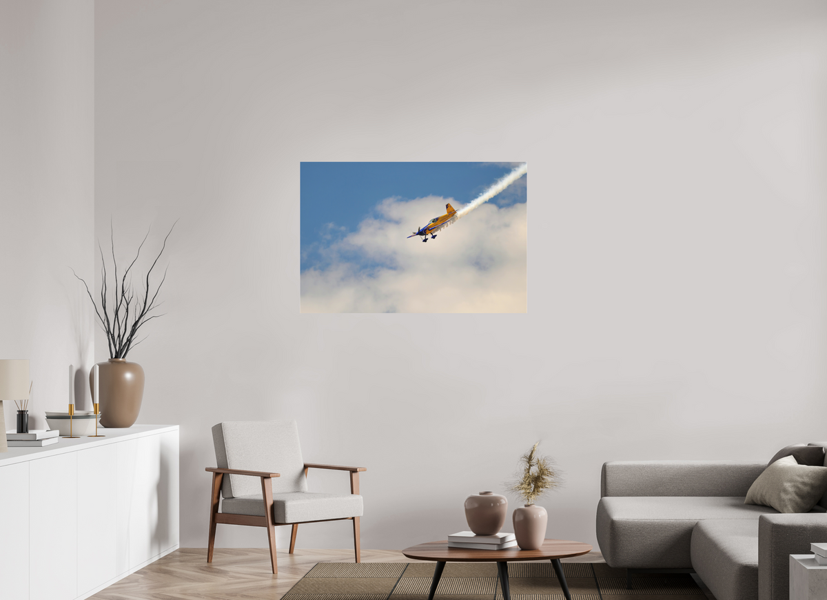 45 x 30″, Matte Acrylic Glass without frame Bob Freeman in his "Extra 330S" under acrylic glass