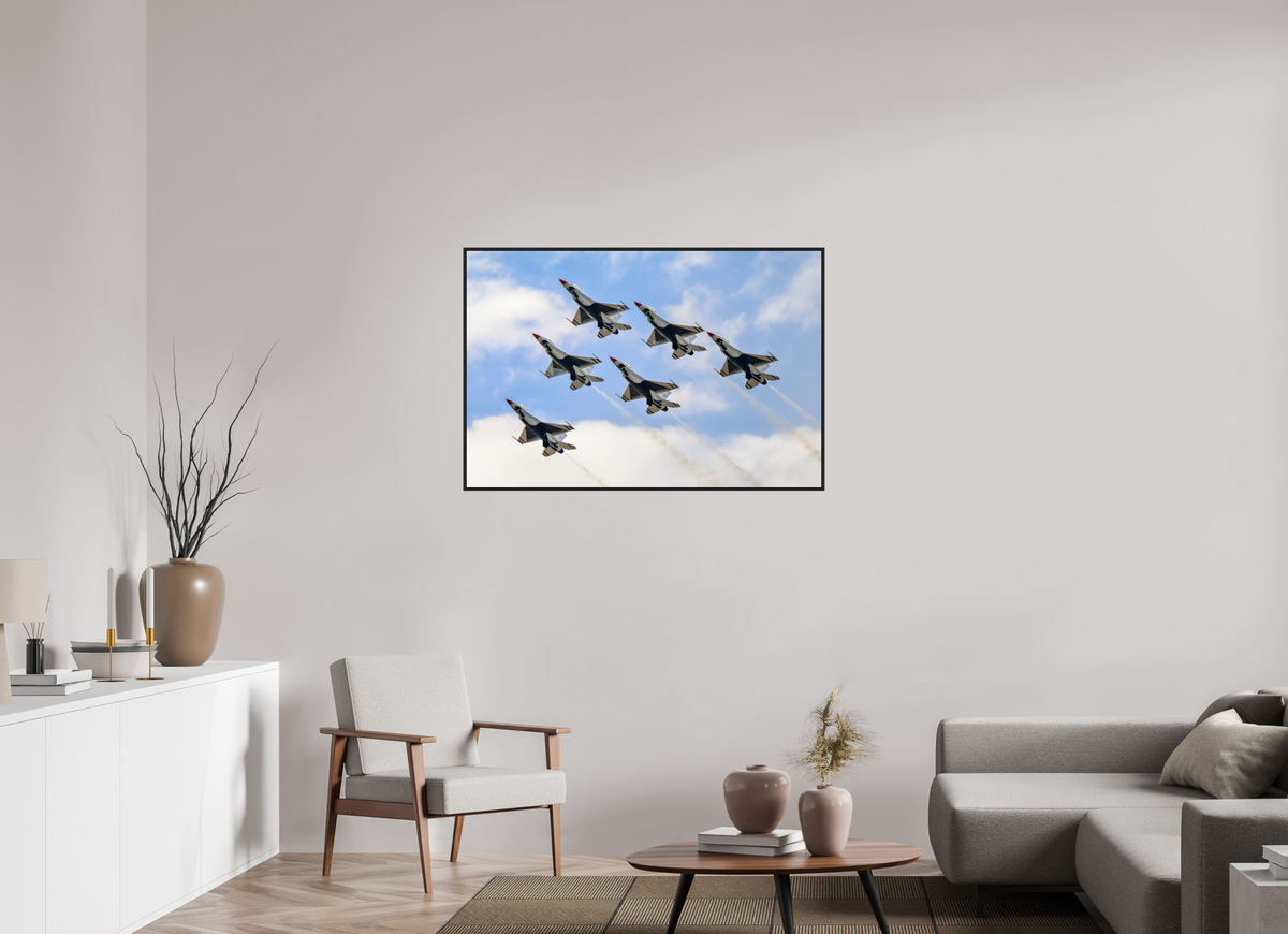 45 x 30″, Acrylic Glass Black matt .24" frame F16 Thunderbirds Photo 10 under acrylic glass with black frame