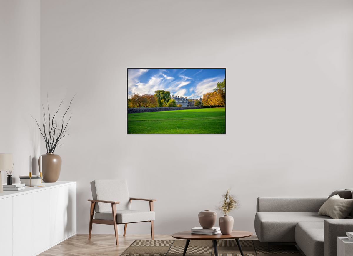 45 x 30″, Acrylic Glass Black matt .24" frame Holyrood Palace on a bright sunny day under acrylic glass with black frame