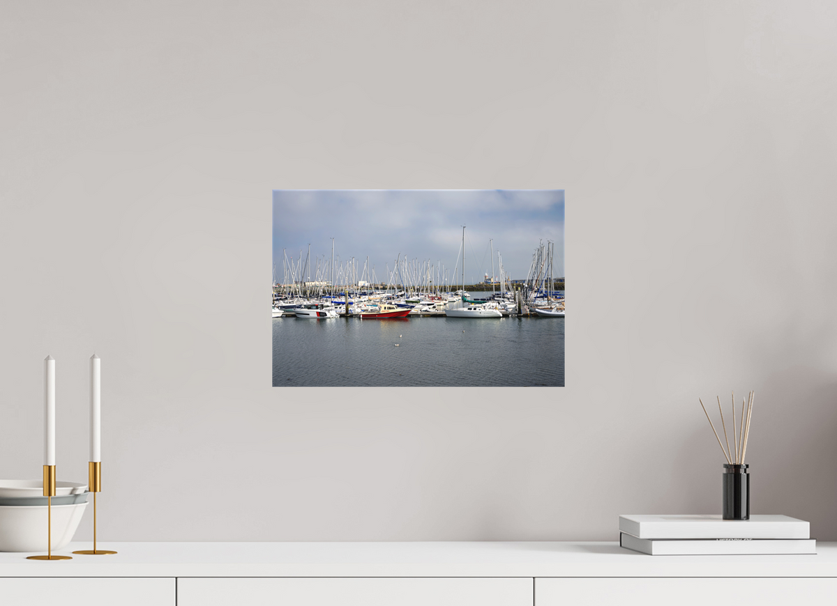 15 x 10″, Matte Canvas with wrapped edges - no frame Sailing vessels in Howth Harbour on canvas